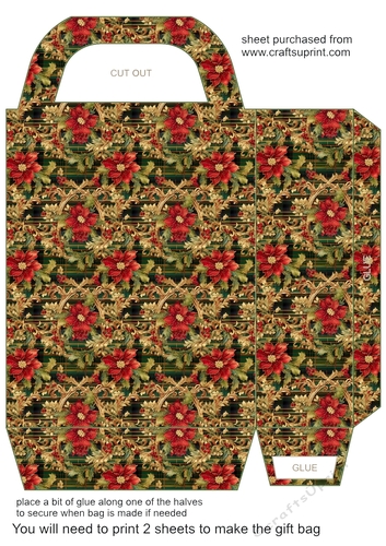 Red green and gold Christmas gift bag 10