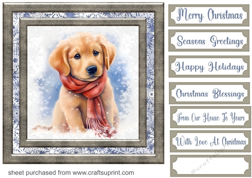 Snowflake pup card front 5