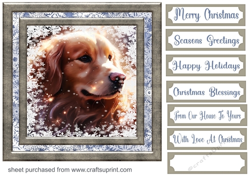 Snowflake pup card front 6