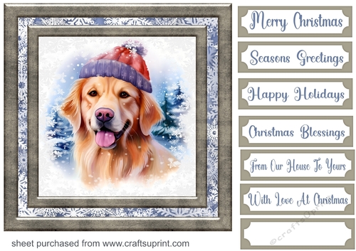 Snowflake pup card front 8