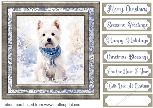 Snowflake pup card front 9