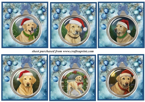 6 Christmas Labrador bauble toppers 3