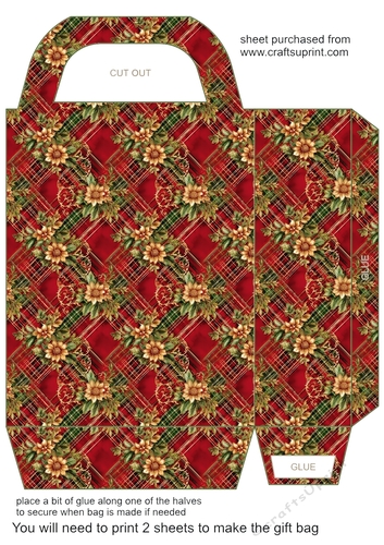 Red green and gold Christmas gift bag 20