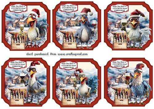 6 Hope you have a Clucking good Christmas toppers 2
