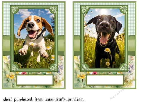 2 5x7 (aprox) Happy little pup card fronts 1