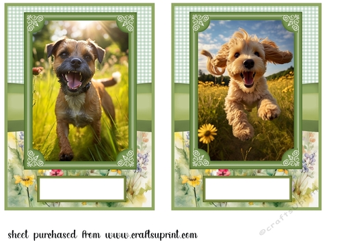 2 5x7 (aprox) Happy little pup card fronts 2