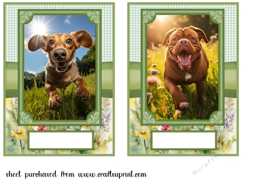 2 5x7 (aprox) Happy little pup card fronts 3
