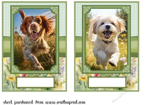 2 5x7 (aprox) Happy little pup card fronts 4