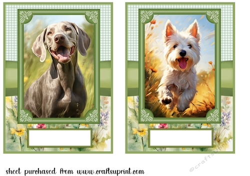2 5x7 (aprox) Happy little pup card fronts 6