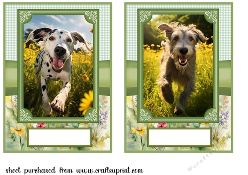 2 5x7 (aprox) Happy little pup card fronts 8