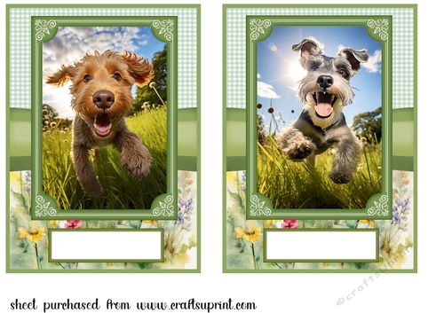 2 5x7 (aprox) Happy little pup card fronts 9