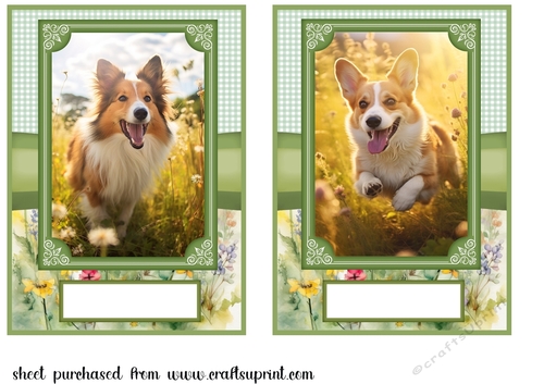 2 5x7 (aprox) Happy little pup card fronts 10