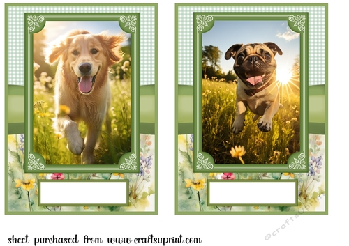 2 5x7 (aprox) Happy little pup card fronts 11