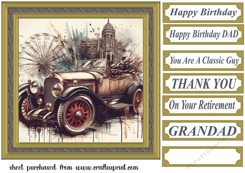 Framed vintage car card front 4