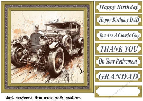 Framed vintage car card front 5