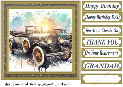 Framed vintage car card front 6