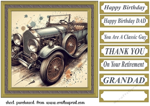 Framed vintage car card front 7