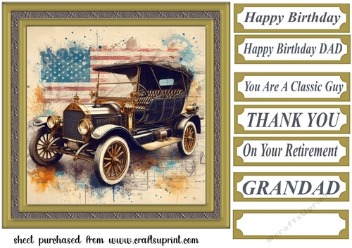 Framed vintage car card front 8
