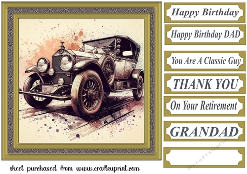 Framed vintage car card front 9