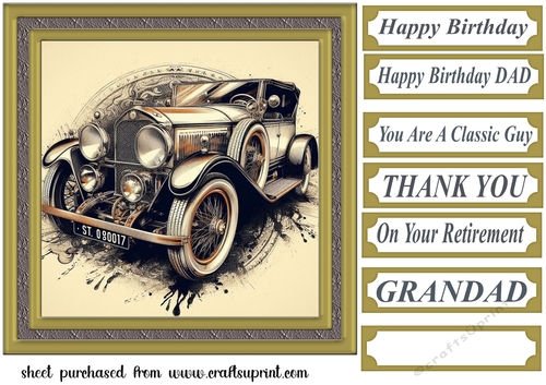 Framed vintage car card front 10
