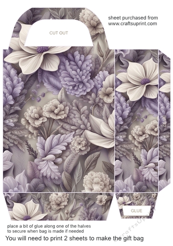 Lilac floral gift bag 6