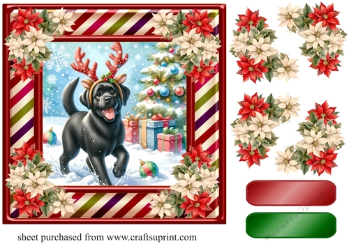 Black Labrador Christmas card front 3