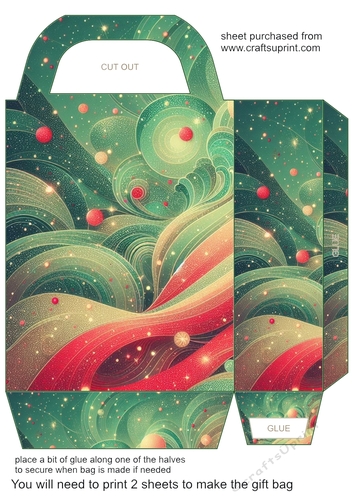 Green and red Christmas sparkle gift bag 8