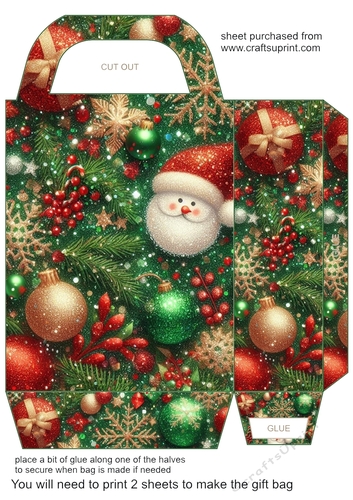 Green and red Christmas sparkle gift bag 9