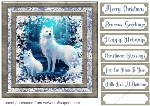 White Christmas forest animals card front 1