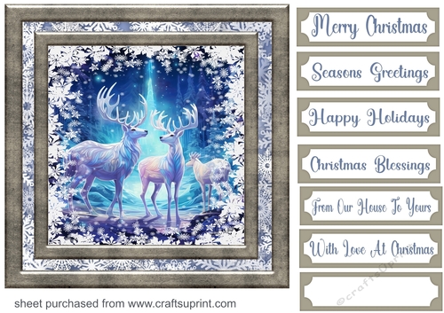 White Christmas forest animals card front 2