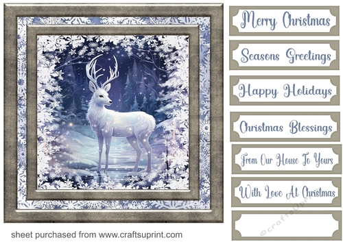White Christmas forest animals card front 3