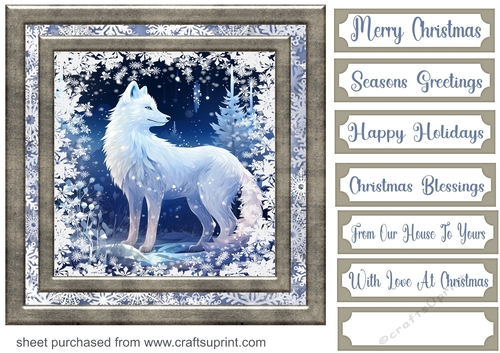 White Christmas forest animals card front 5