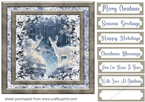 White Christmas forest animals card front 7