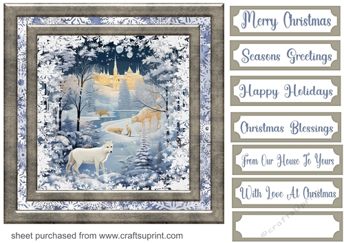 White Christmas forest animals card front 9