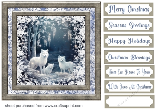 White Christmas forest animals card front 10