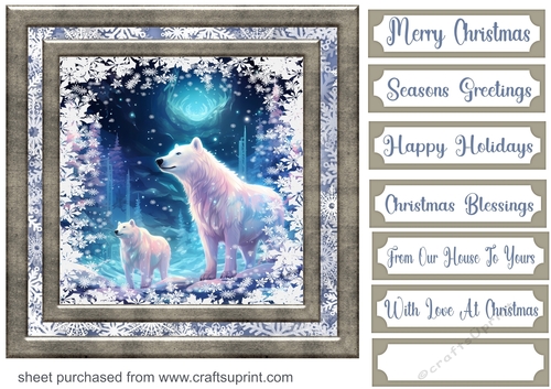 White Christmas forest animals card front 11