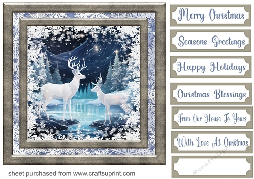 White Christmas forest animals card front 14