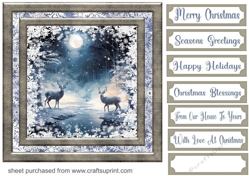 White Christmas forest animals card front 15