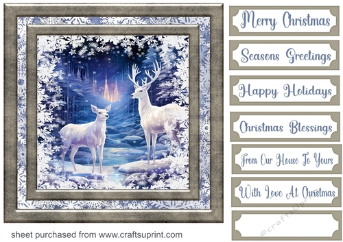 White Christmas forest animals card front 16