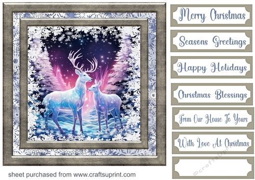 White Christmas forest animals card front 17