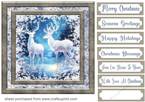 White Christmas forest animals card front 20