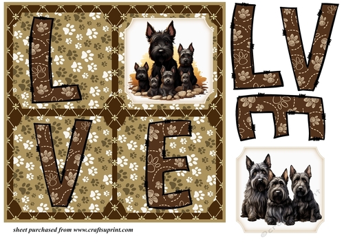 LOVE Scottish terrier card front N5