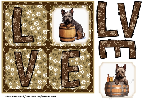 LOVE Scottish terrier card front N6
