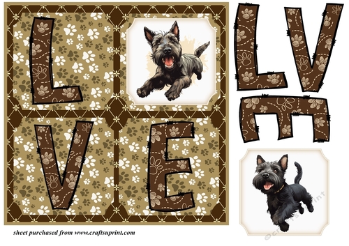 LOVE Scottish terrier card front N8
