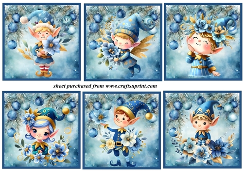 6 Christmas elf toppers