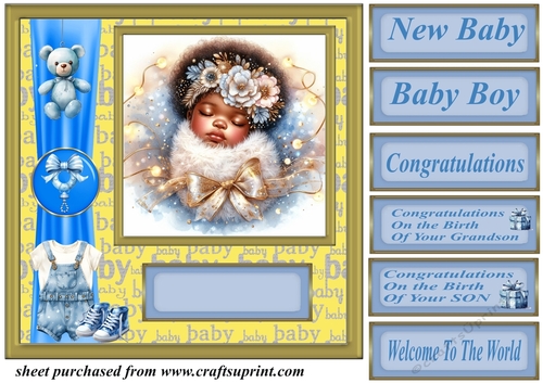 Ethnic New baby boy card front 1