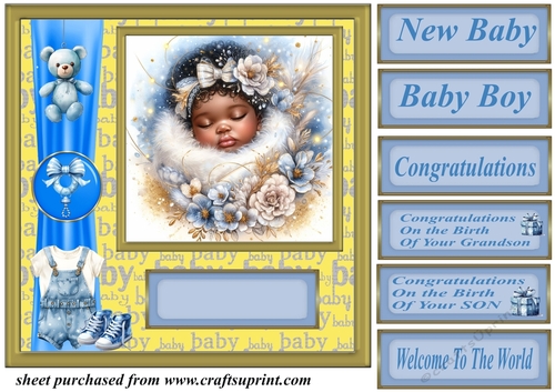 Ethnic New baby boy card front 2