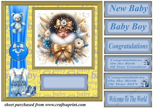 Ethnic New baby boy card front 3