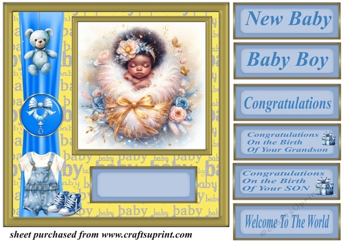 Ethnic New baby boy card front 4