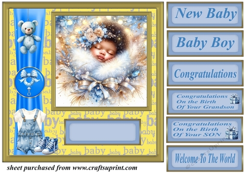 Ethnic New baby boy card front 9